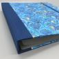 Preview: Ringbuch Planer A5 blau  Detail Leinenrücken